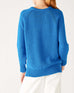 Women's Royal Blue Soft Crewneck Stitched Sweater Rear View
