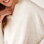 Women's One Size Vneck Knit Sweater in Sea Salt Chest View Details