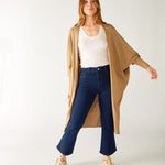 Women's Tan Cashmere Chelsea Travel Kimono Front View 2