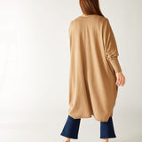 Women's Tan Cashmere Chelsea Travel Kimono Rear View