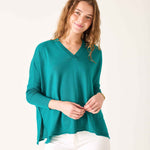 Women's Teal Vneck Sweater