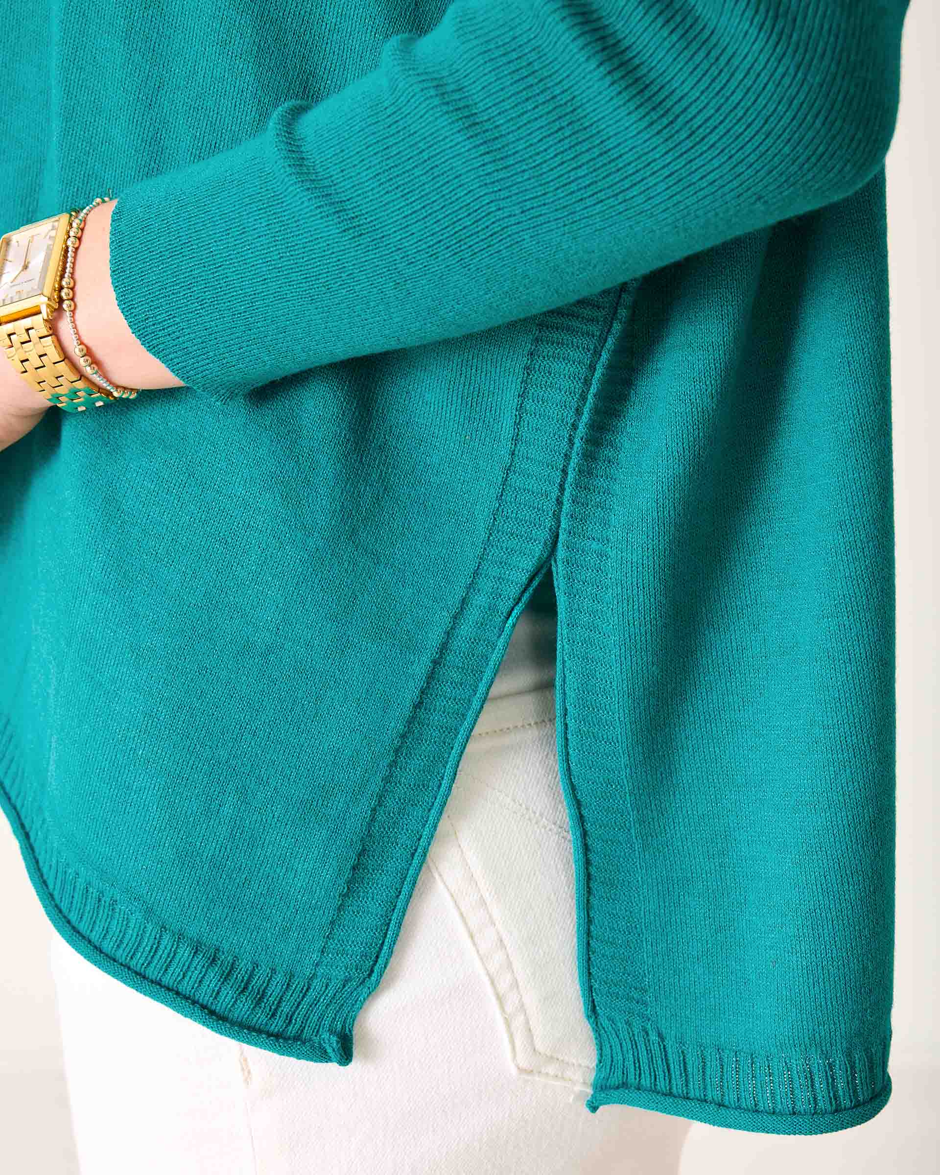 Women's Teal Vneck Sweater
