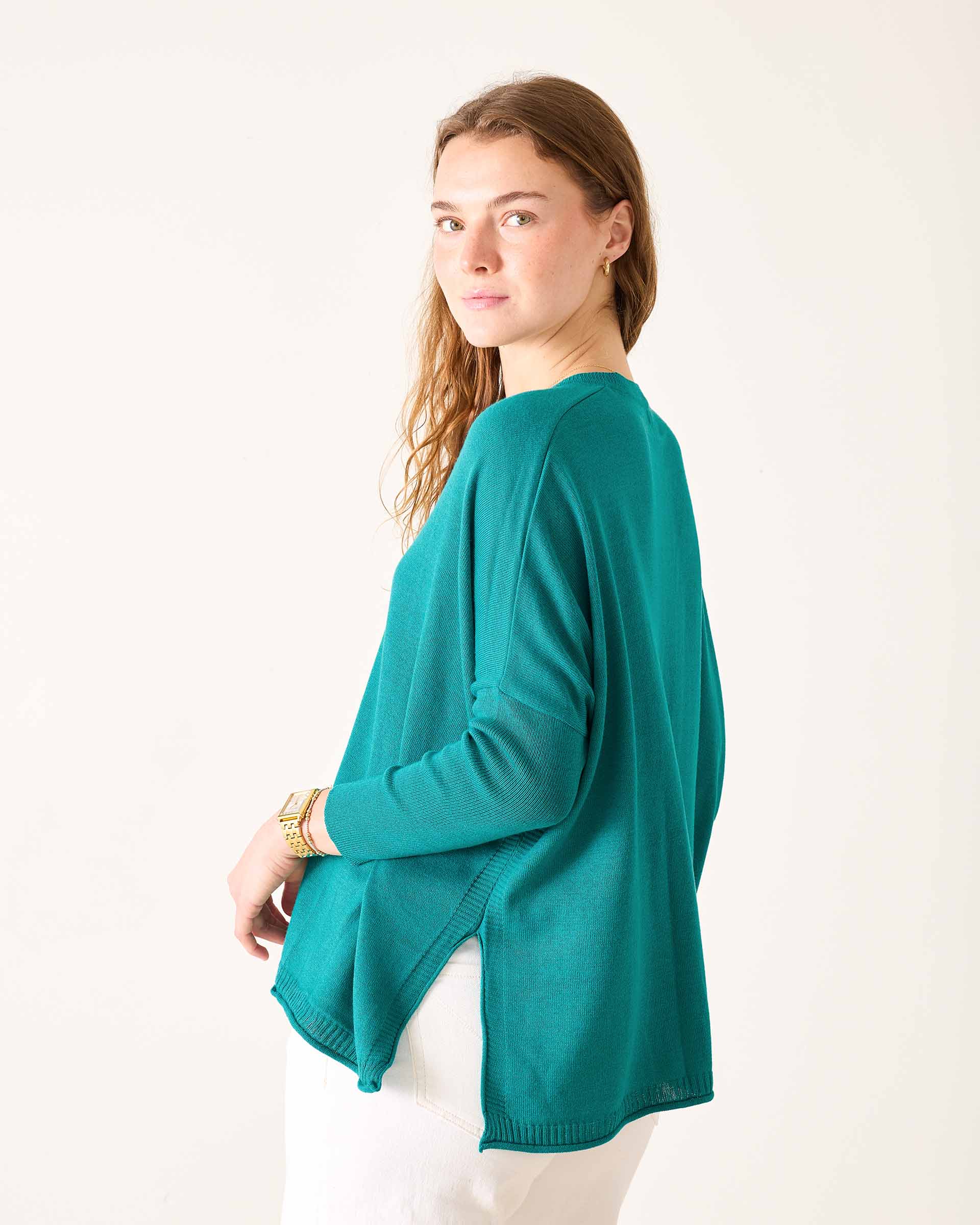 Women's Teal Vneck Sweater