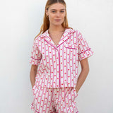 Women's Valentine's Day Heart Pajama Short Set