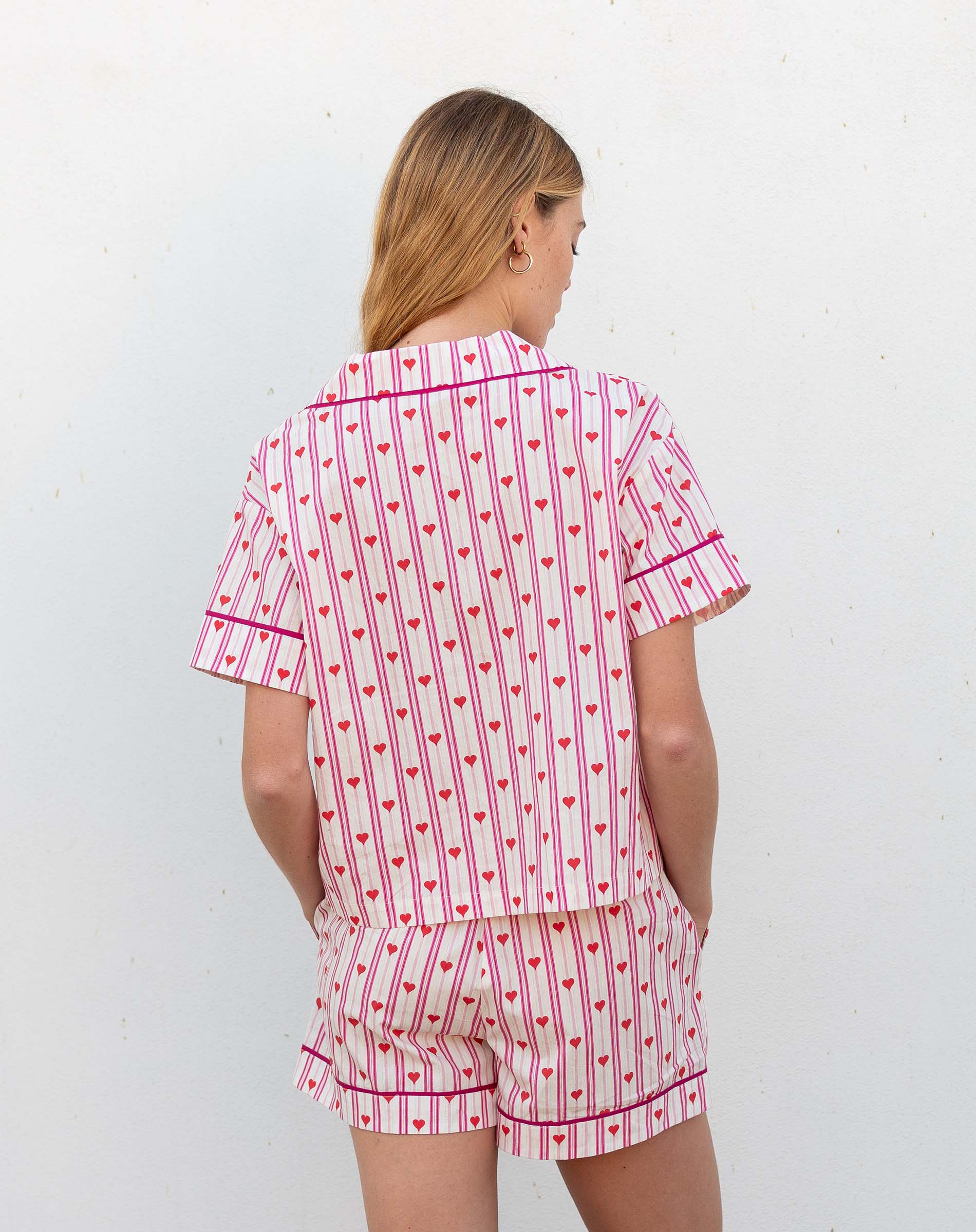 Women's Valentine's Day Heart Pajama Short Set