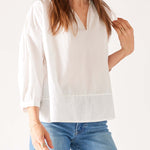 Women's White V-neck Blouse Chest View