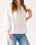 Women's White V-neck Blouse Chest View