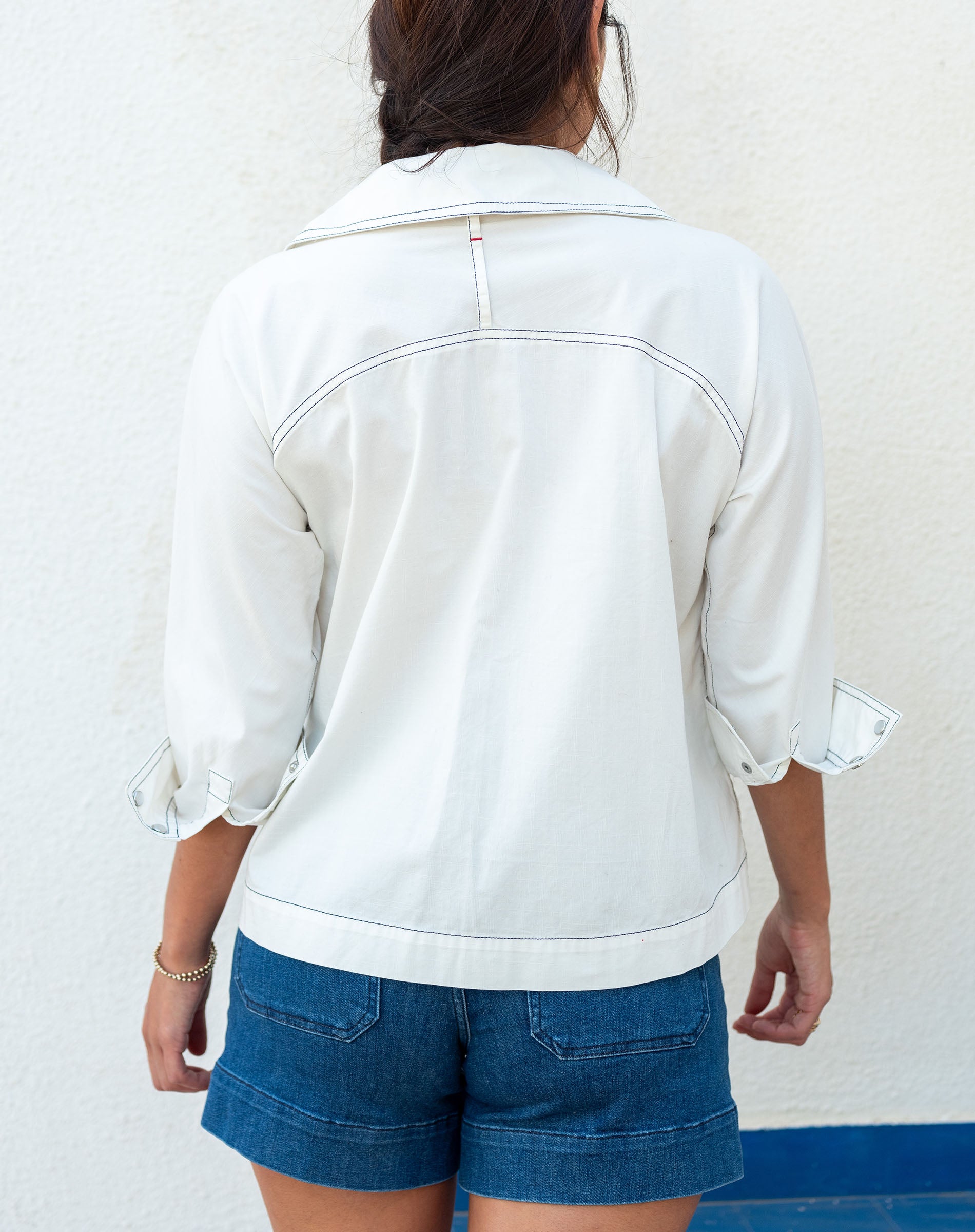 Women's White Collared Top Spring Style