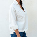 Women's White Collared Top Spring Style