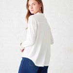 Women's White Cotton Button Down