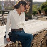 Women's White Cotton Button Down