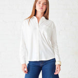 Women's White Cotton Button Down