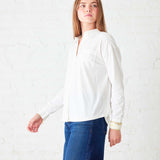 Women's White Cotton Button Down