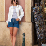 Women's White Denim Jean Jacket