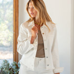 Women's White Denim Jean Jacket