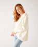 Women's White Everyday High Low Waist Jersey Knit Pullover V-neck Toujour Sweater Side View