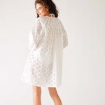 Women's Lightweight White Eyelet Coverup Dress Back View