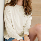 Women's White Lightweight Sweater One Size Chest View Detail