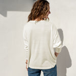 Women's White Lightweight Sweater One Size rear View Detail