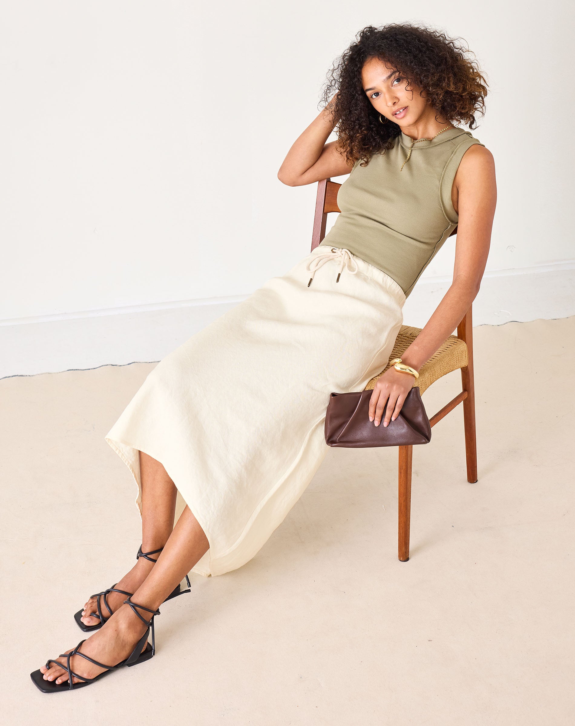 Aix Linen Maxi Skirt