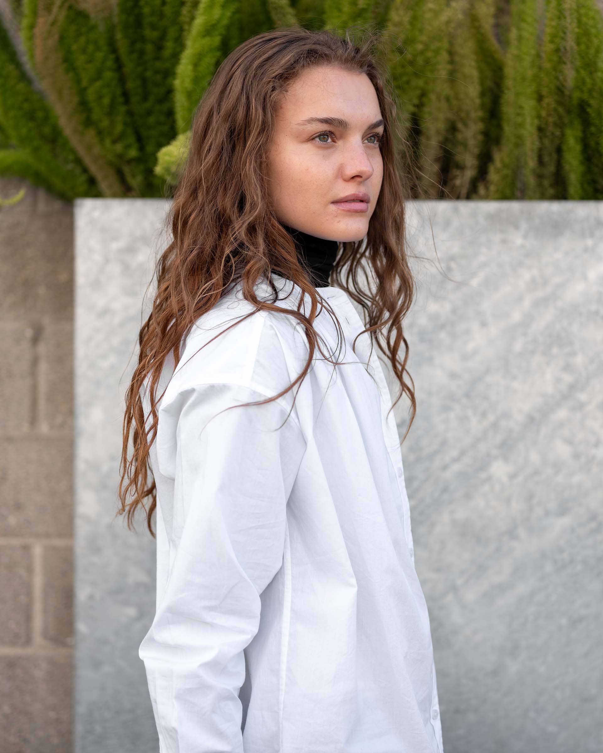 Women's White Long Sleeve Button Up Blouse