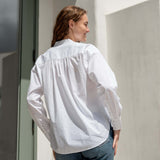 Women's White Long Sleeve Button Up Blouse