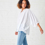 Women's White Ruffle Blouse Long Sleeve