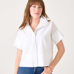 Women's White Short Sleeve Top