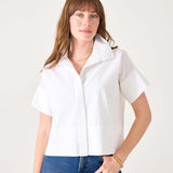 Women's White Short Sleeve Top