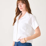 Women's White Short Sleeve Top