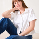 Women's White Short Sleeve Top