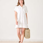 Women's White Short Sleeve Mini Dress