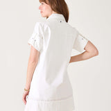 Women's White Short Sleeve Mini Dress