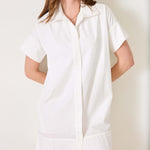 Women's White Short Sleeve Mini Dress