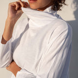 Women's White Turtleneck Tee One Size