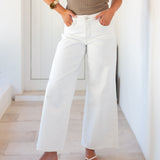 Women's White Wide Leg Jeans