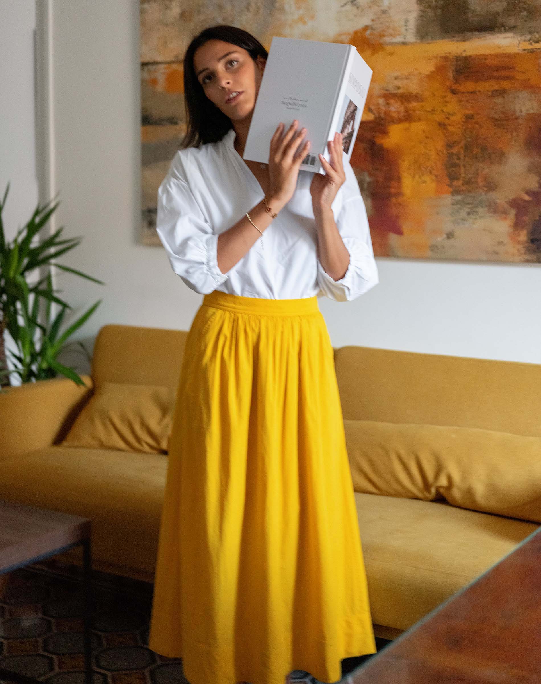 Women's Yellow Maxi Skirt