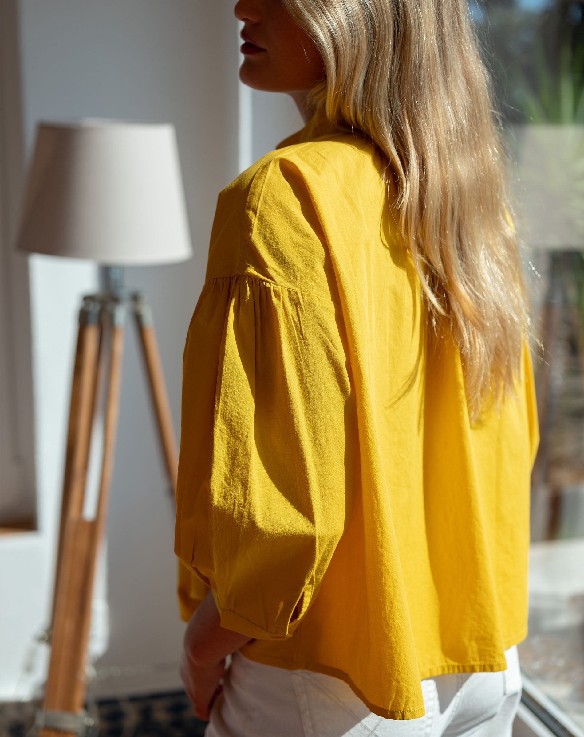 Women's Yellow Quarter Sleeve Top