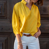 Women's Yellow Quarter Sleeve Top