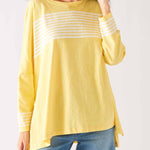 Women's One Size Tee in Yellow Stripes Chest View