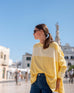 Women's One Size Tee in Yellow Stripes Travel Destination