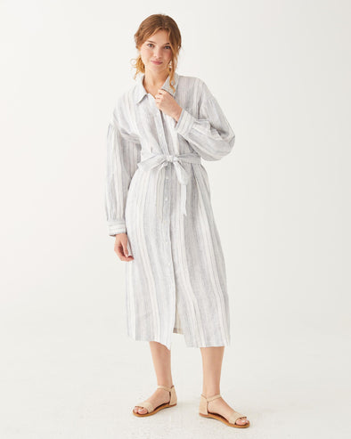 aliviar Círculo de rodamiento Herméticamente This Striped Linen Dress Has Classic Comfort Perfected - MERSEA