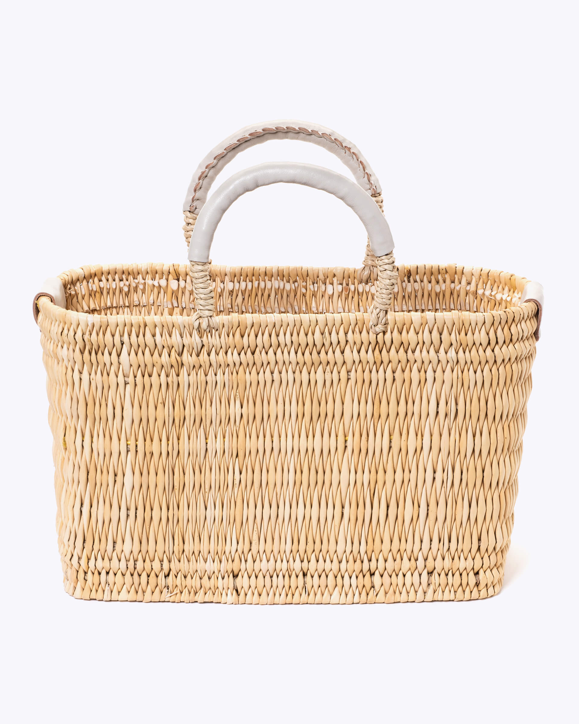 Woven Straw Tote Basket Colorful Wicker Market Basket Small 