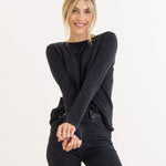 Carmel Fitted Cashmere Sweater in Charcoal