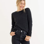 Carmel Fitted Cashmere Sweater in Charcoal