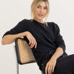 Carmel Fitted Cashmere Sweater in Charcoal