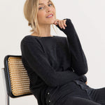 Carmel Fitted Cashmere Sweater in Charcoal
