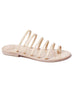 nude leather strappy sandal sideways on a white background