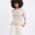 Carmel Fitted Cashmere Sweater in Wheat