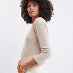 Carmel Fitted Cashmere Sweater in Wheat
